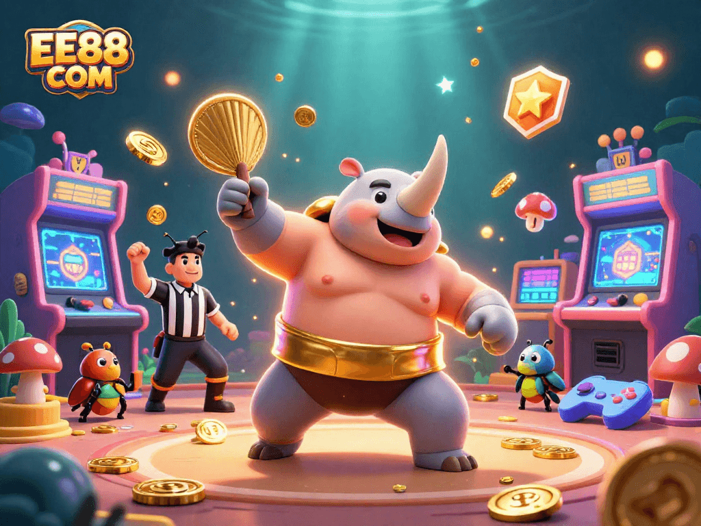 Experience thrilling gameplay visuals with EE88 COM featuring vibrant characters and dynamic casino imagery.
