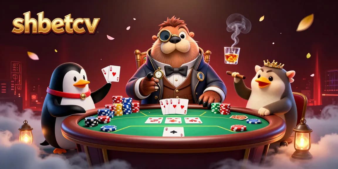 Engage with shbetcv's thrilling poker scene featuring a walrus player bluffing at an underwater table.