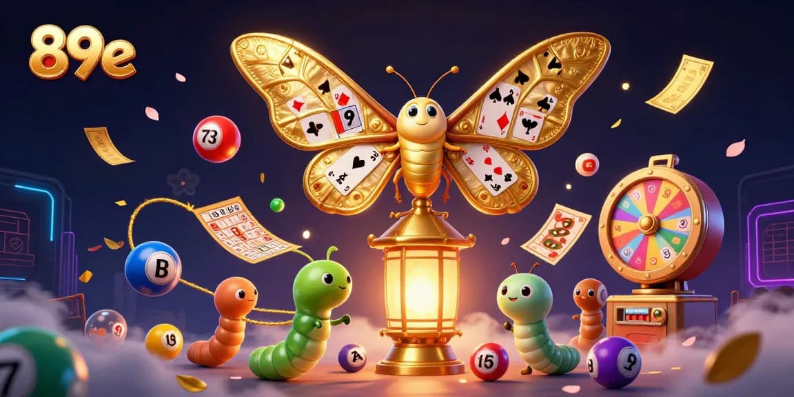 Experience dynamic gaming thrills with 89e, showcasing a vibrant casino scene filled with lottery elements.