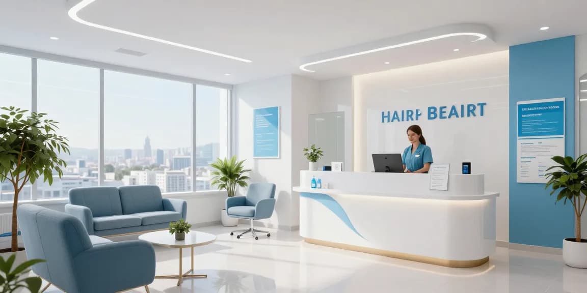 Hair transplant istanbul consultation in a healthcare clinic, showcasing professional staff and patient-centered care.