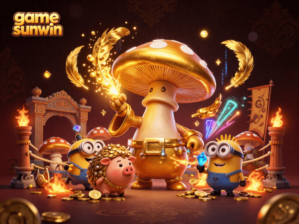 Experience game sunwin with gold coins and magic in this dynamic 3D illustration.