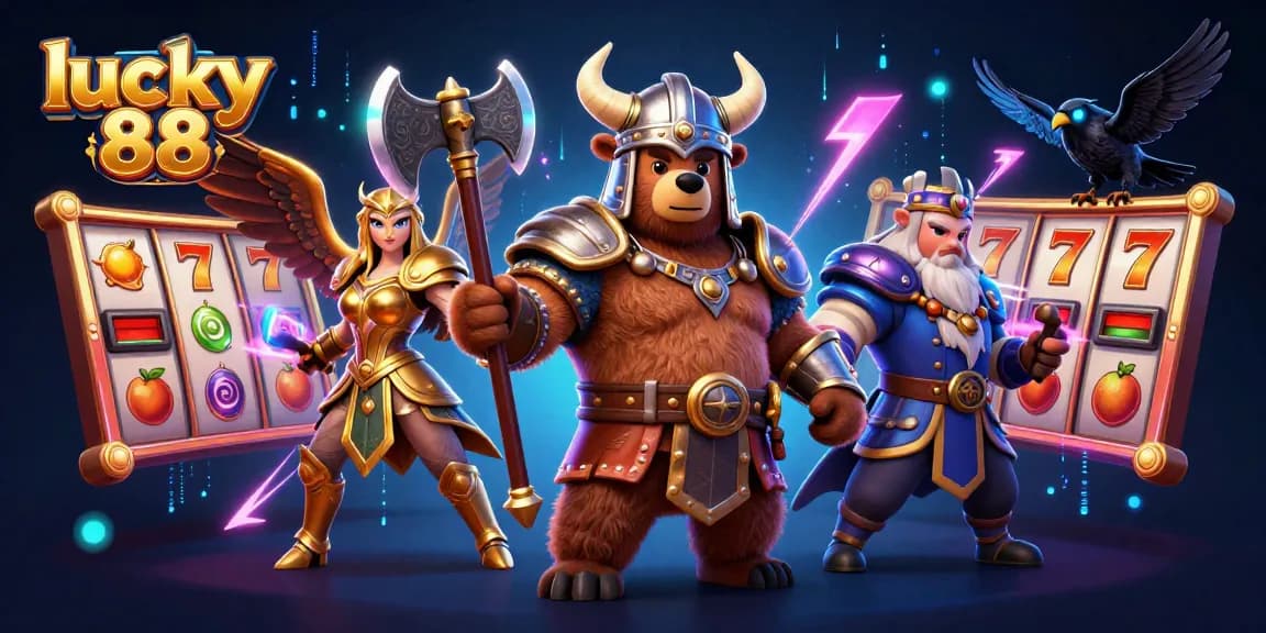 Experience thrilling spins with lucky 88 slot featuring vibrant 3D characters and dynamic game elements.