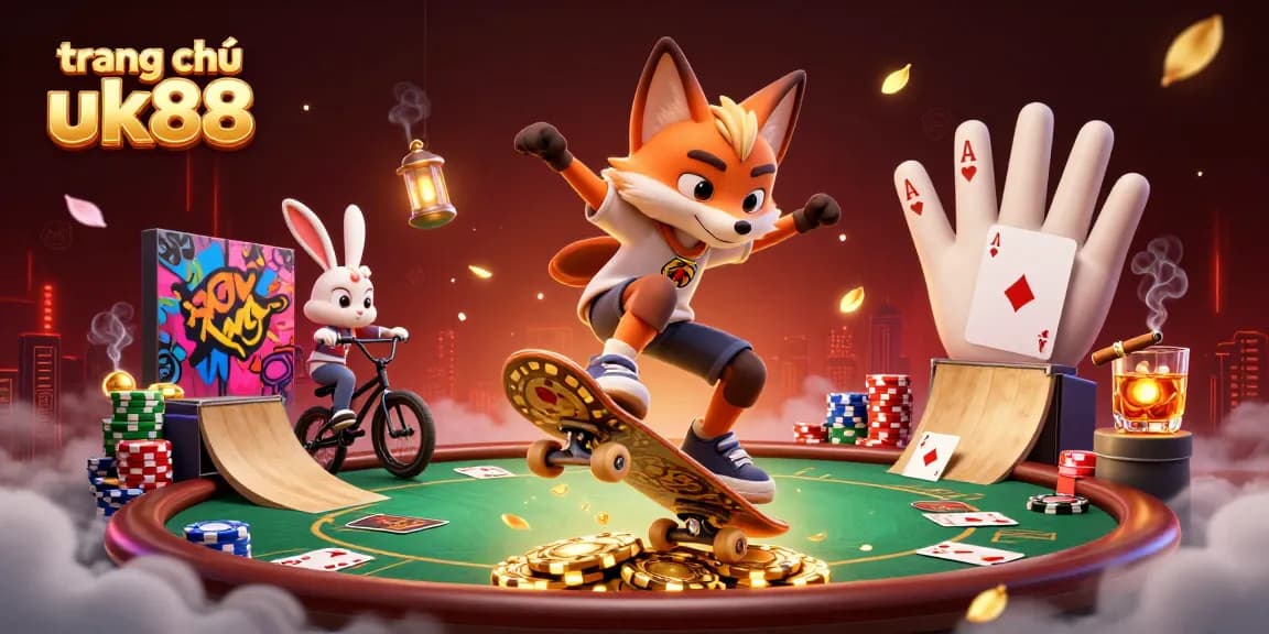 Experience the thrill of gaming at trang chủ uk88 with animated characters and vibrant casino elements.
