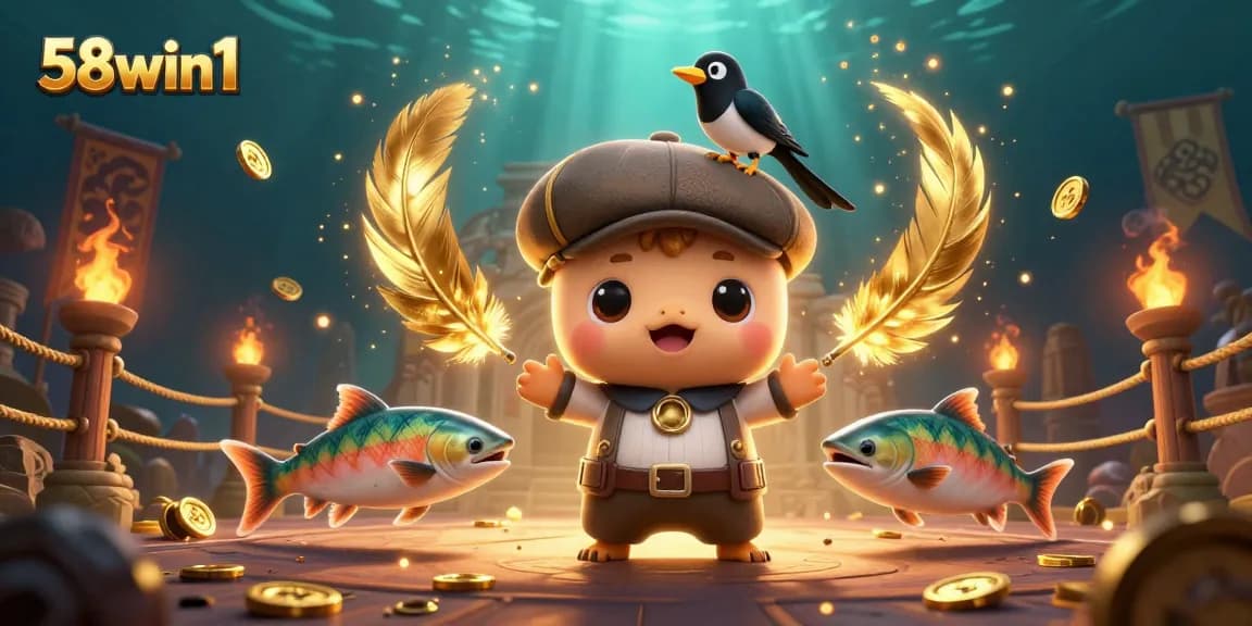 Engage in thrilling games at 58win1, featuring playful characters and a vibrant casino atmosphere.