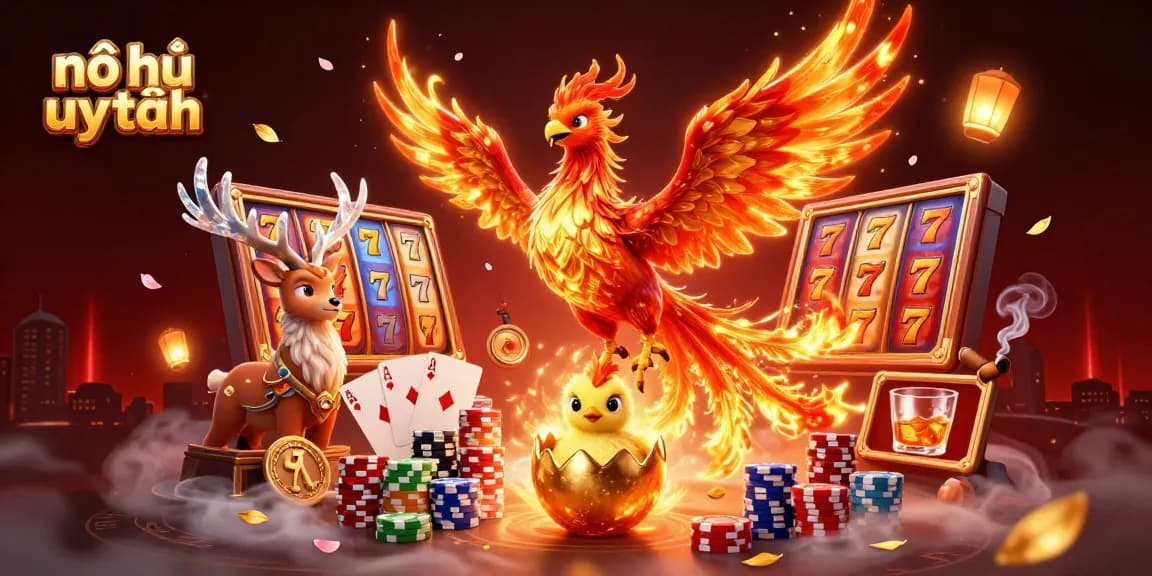 Join the excitement of nổ hũ uy tín with a vibrant illustration capturing thrilling gameplay and reward.