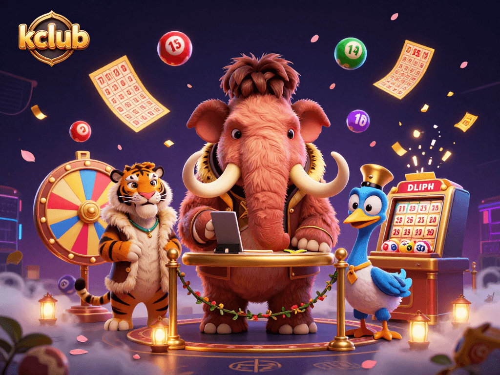 Experience thrilling moments at kclub with vibrant lottery scenes featuring unique characters and dynamic gaming elements.
