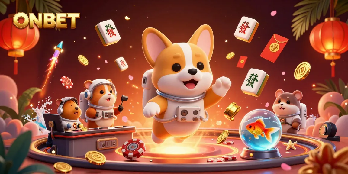 Experience thrilling gameplay as ONBET bets come alive with 3D characters in a vibrant casino scene.