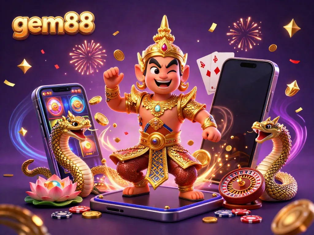 Spin through gem88's vibrant slots with a captivating guardian and gaming elements.