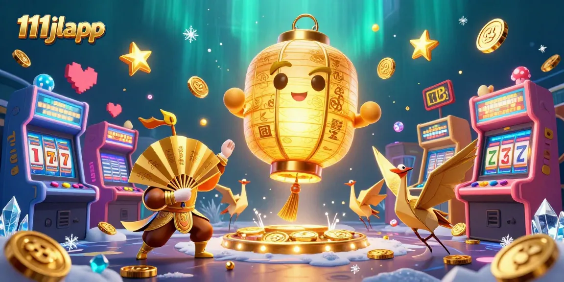 Experience the magic of 111jlapp with exciting slot reels and a vibrant night market casino scene.