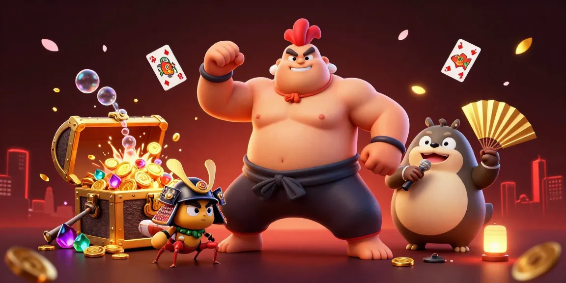 Explore exciting games at nhà cái rr88 with a dynamic 3D casino scene featuring cartoon characters and vibrant treasures.