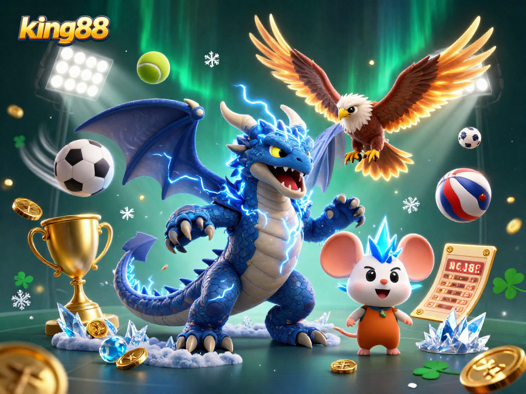 king88 boosts excitement with a vibrant 3D scene featuring a dragon and sports betting elements