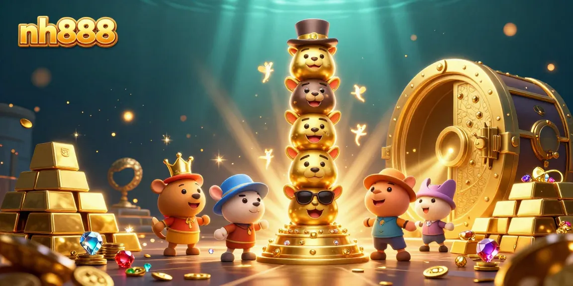Spin and win with vibrant nh888-themed golden treasures and dynamic casino elements.