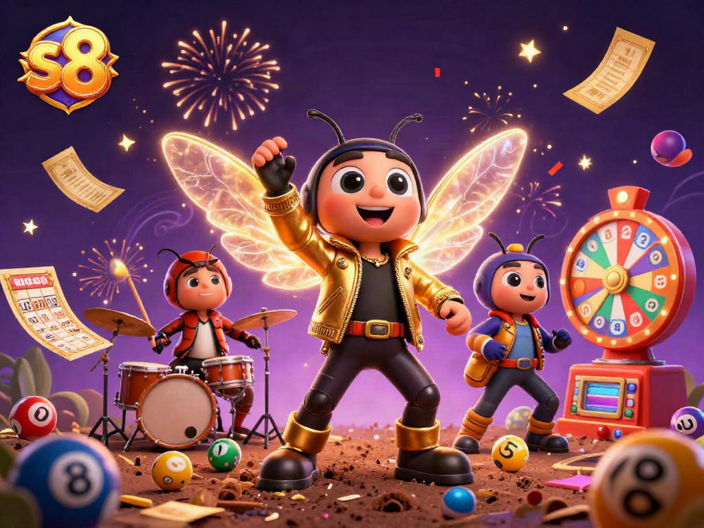 Boost your winnings with s8 lottery excitement in a vibrant, dynamic casino-themed scene.