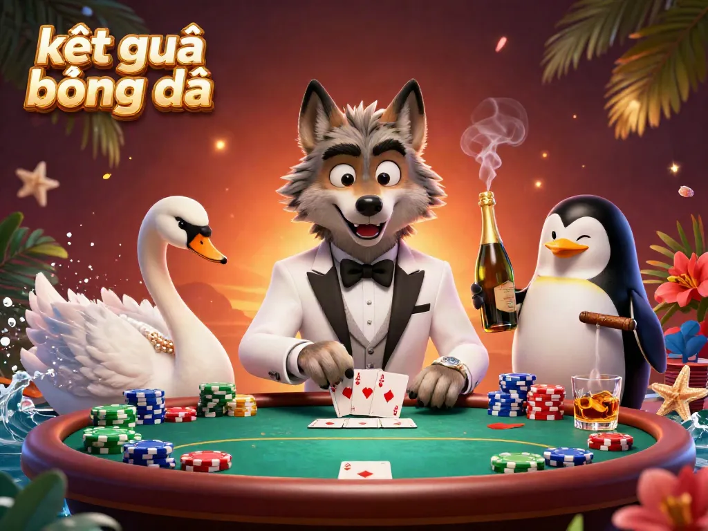 View exciting kết quả bóng đá action with charming characters, poker chips, and vibrant casino elements in a rich casino scene.