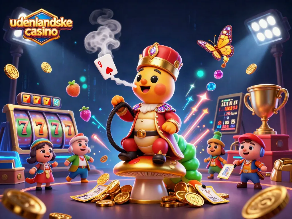 Engage in vibrant slots action at udenlandske casino with dynamic characters and casino elements.