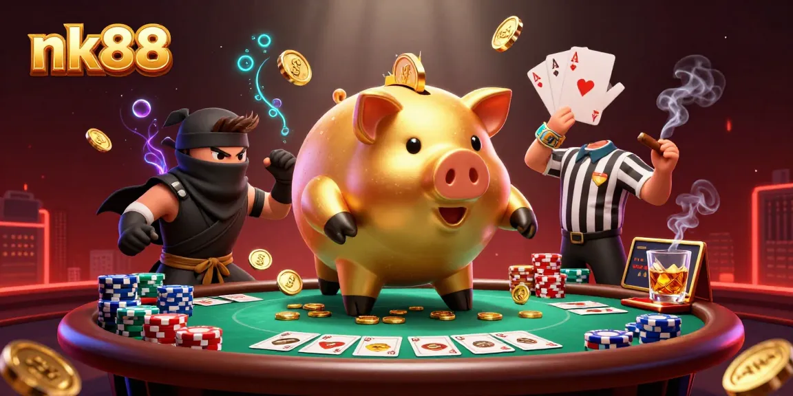Bet big and win with nk88's dynamic casino scene featuring exciting characters and game elements.