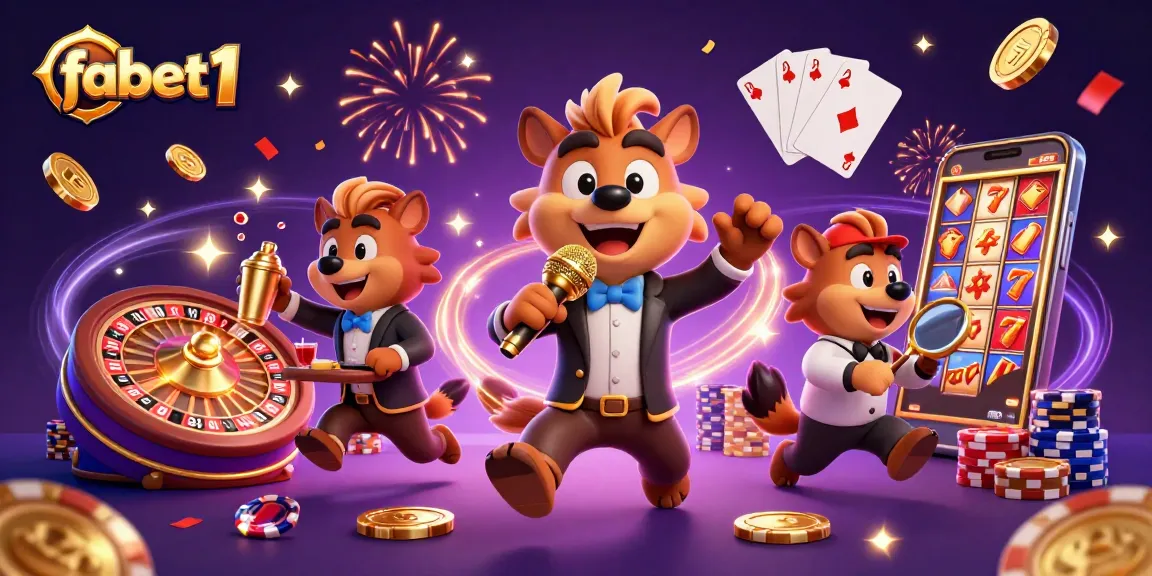 Experience the thrilling fabet1 casino scene with hyenas in a dynamic gambling atmosphere.