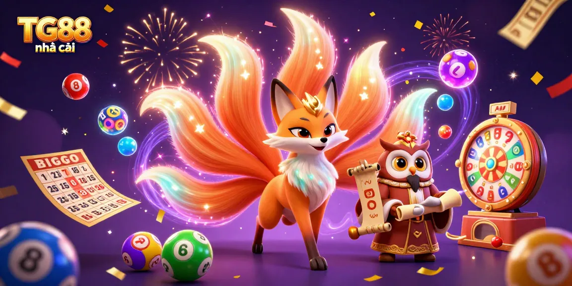 Play and win exciting games at TG88 nhà cái, featuring vibrant illustrations of gaming elements.