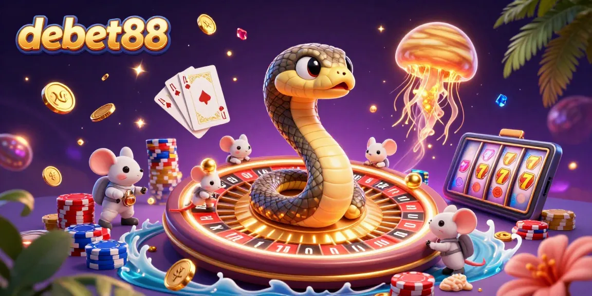 Engage with debet88's cosmic casino escapade featuring playful astronaut mice and colorful stakes.