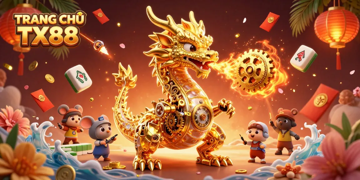 Experience the thrill of TRANG CHỦ TX88 with a captivating 3D dragon and magical casino elements.