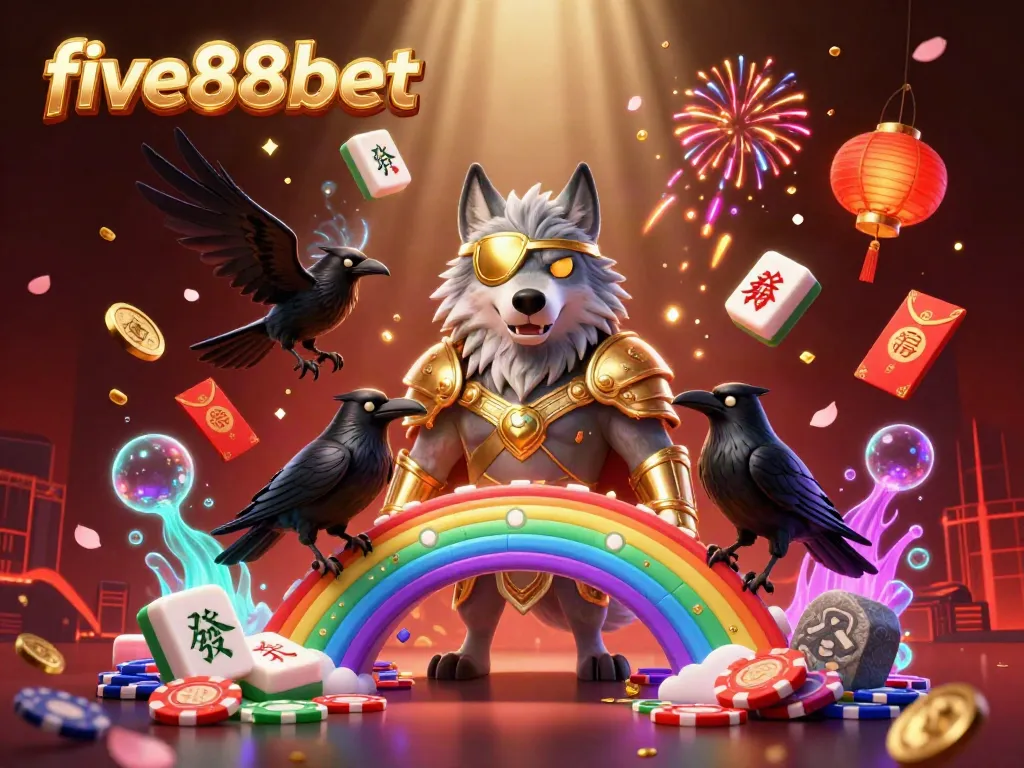 Engage in epic gameplay at five88bet with dynamic visuals of Odin and ravens in a casino-inspired realm.
