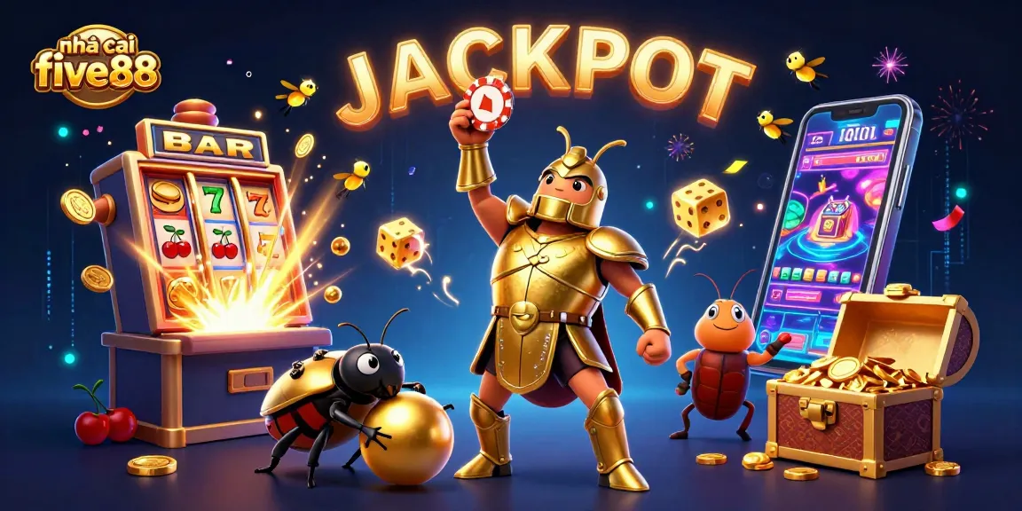 Experience gaming thrills at nhà cái five88 with vibrant characters celebrating a jackpot win.