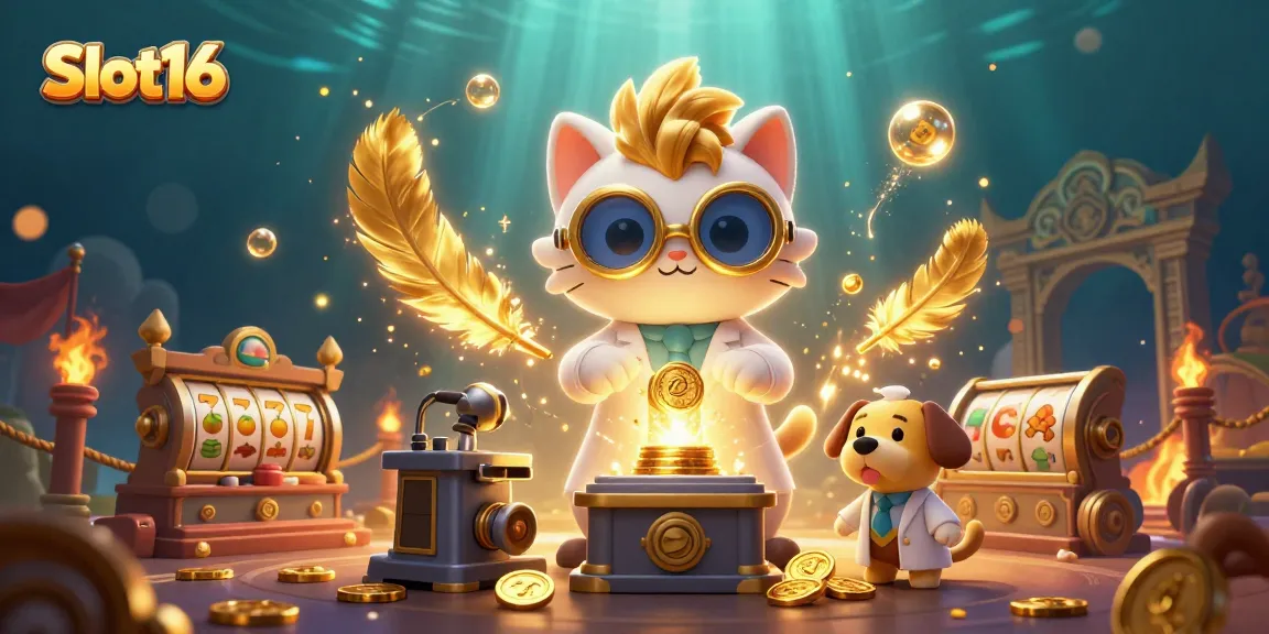 Spin to win with Slot16 as cartoon characters create a gold-coin machine!