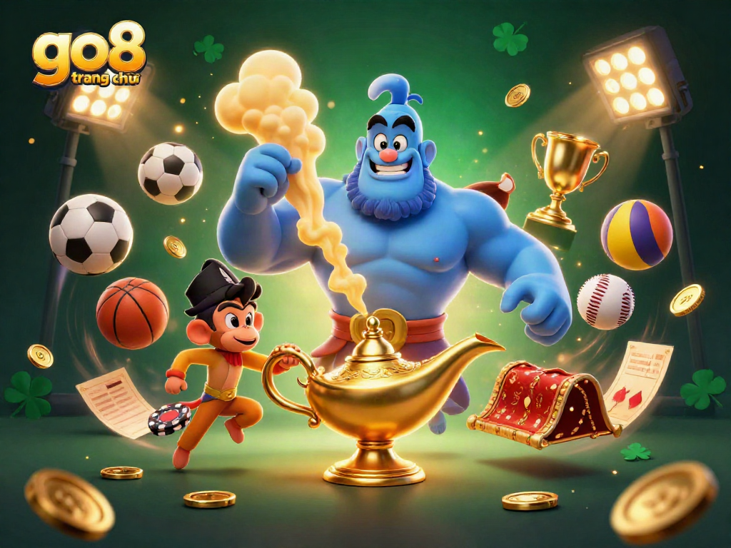 Engage with go8 trang chủ as a genie grants winning sports bets amidst vibrant casino action.
