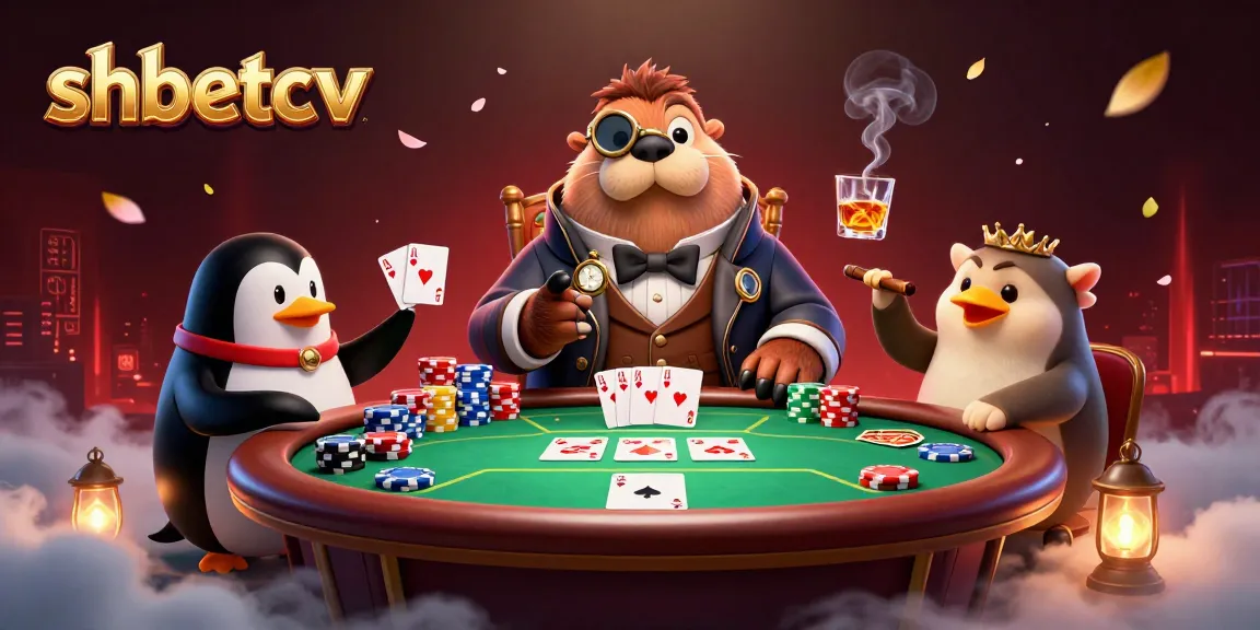 Engage with shbetcv's thrilling poker scene featuring a walrus player bluffing at an underwater table.