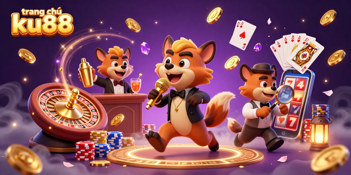 Experience the excitement of trang chủ ku88, where hyenas bring a comedy twist to casino fun among swirling coins and gems.