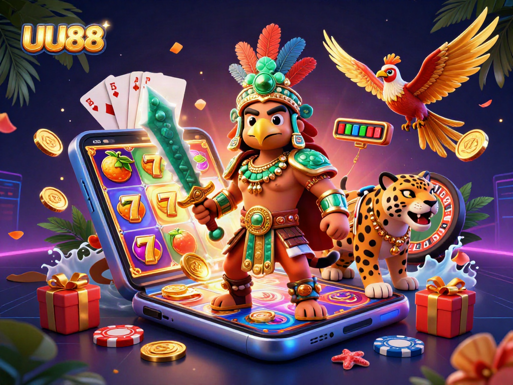 Engage in dynamic gameplay with UU88's vibrant slot game featuring amazing characters and exciting rewards.
