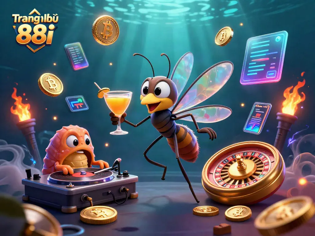Engage with the stunning scene of Trang chủ 88i, showcasing vibrant casino mascots amidst dynamic crypto elements.
