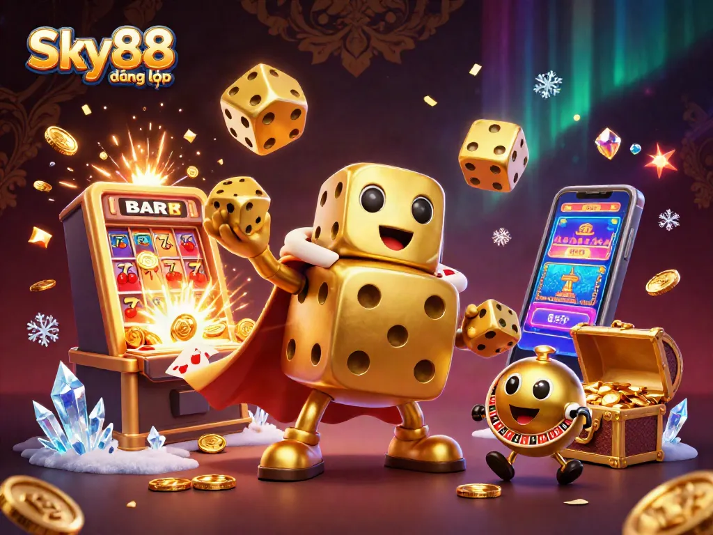 Experience thrilling gameplay with Sky88 đăng nhập, featuring vibrant casino elements and characters.