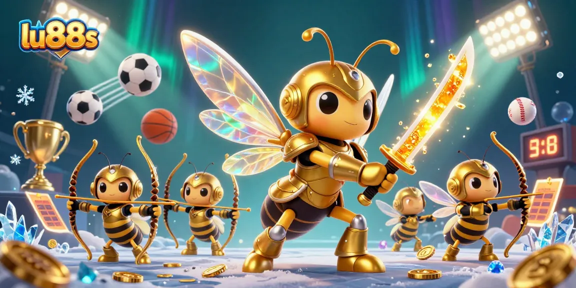 Experience thrilling gameplay and win with lu88s in a vibrant, action-packed casino scene.