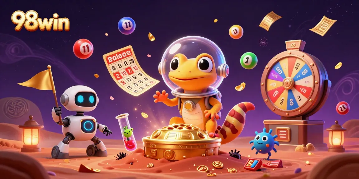 Experience excitement with 98win as the Martian gecko discovers a hidden casino!