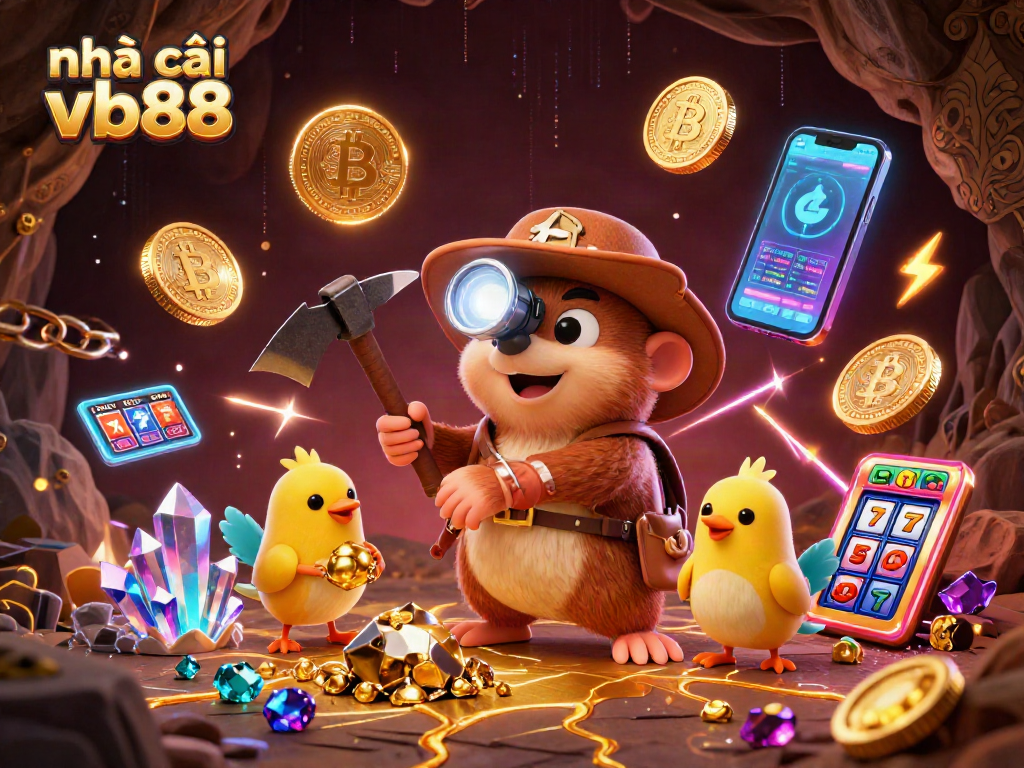 Experience the thrill of gaming with nhà cái vb88 as a treasure hunter finds crypto riches and casino jackpots.