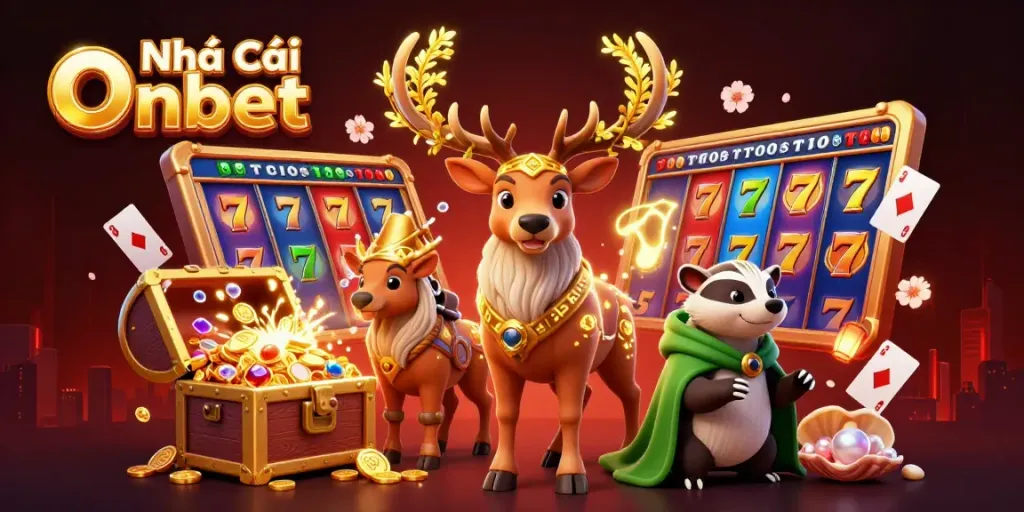 Engage in gaming excitement at Nhà Cái Onbet with vibrant slot reels and jackpots!