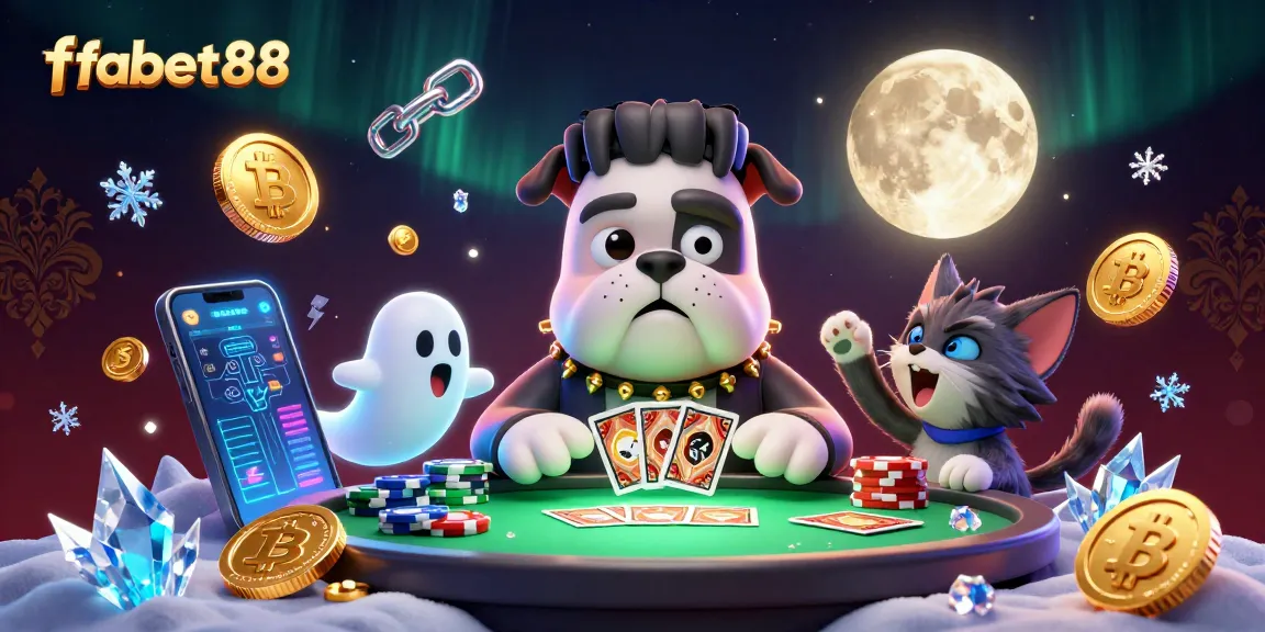 Enjoy vibrant gaming action at fabet88 with a whimsical scene of cartoon monsters and crypto elements.