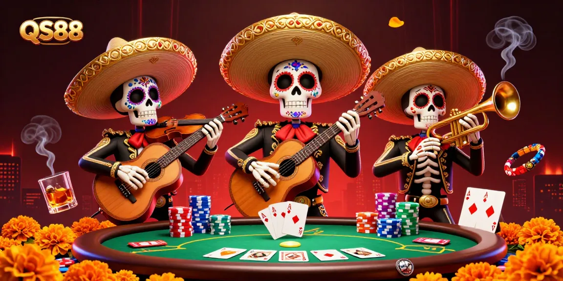 Experience thrilling games at QS88 with a vibrant mariachi band and dynamic poker scene.