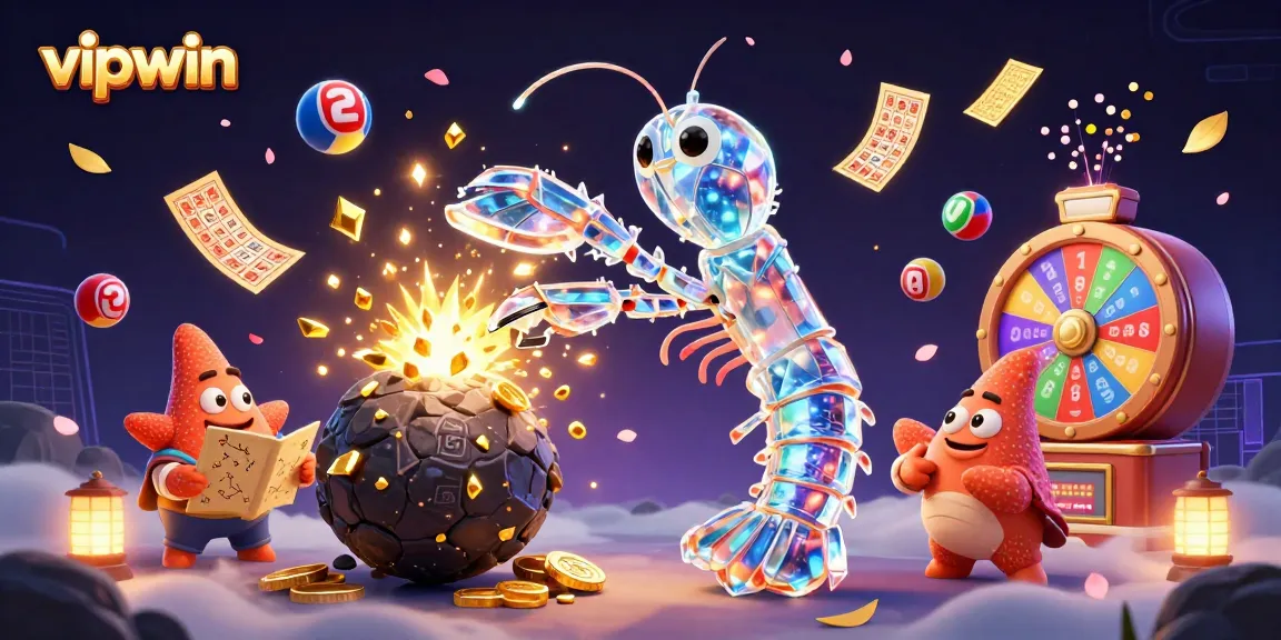 Experience thrilling gambling with vipwin as a galactic mantis shrimp bursts through gems, enhancing excitement.