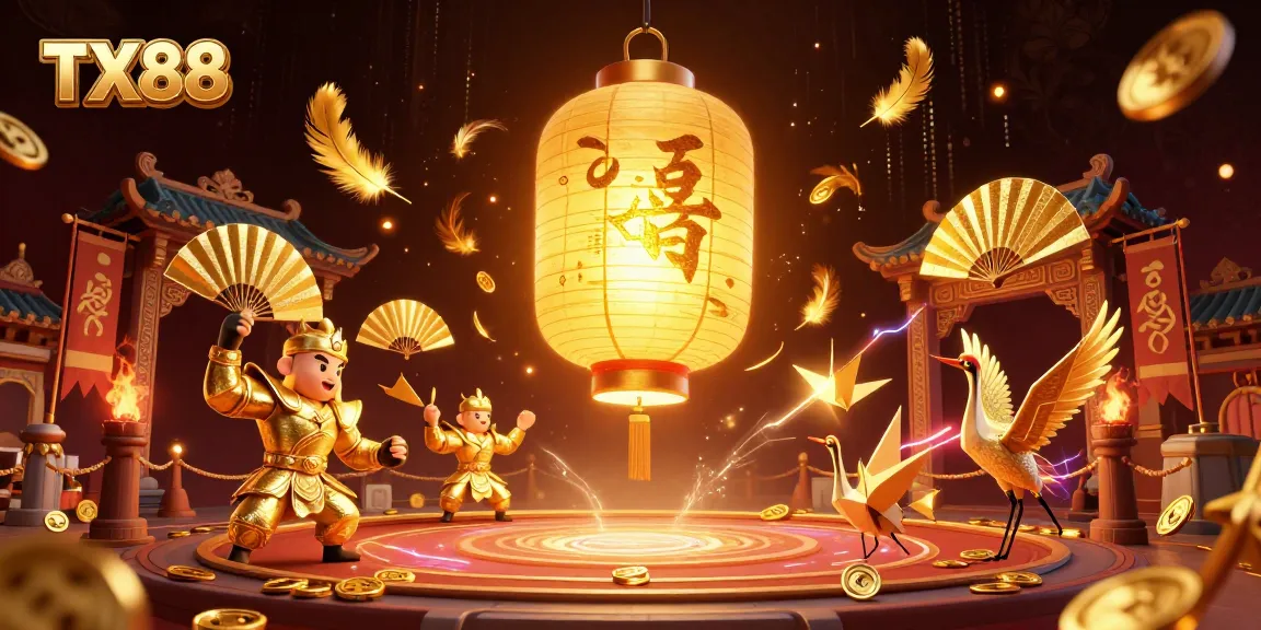 Experience winning with TX88 in a vibrant night market casino atmosphere filled with golden lanterns and lucky symbols.