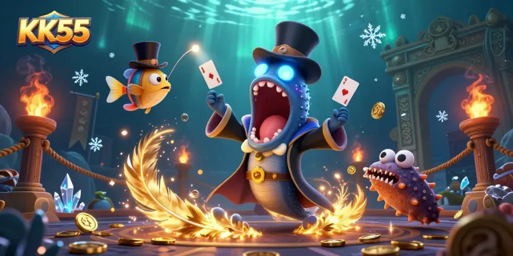 KK55 players enjoying explosive underwater casino magic with unique creatures and exciting gameplay