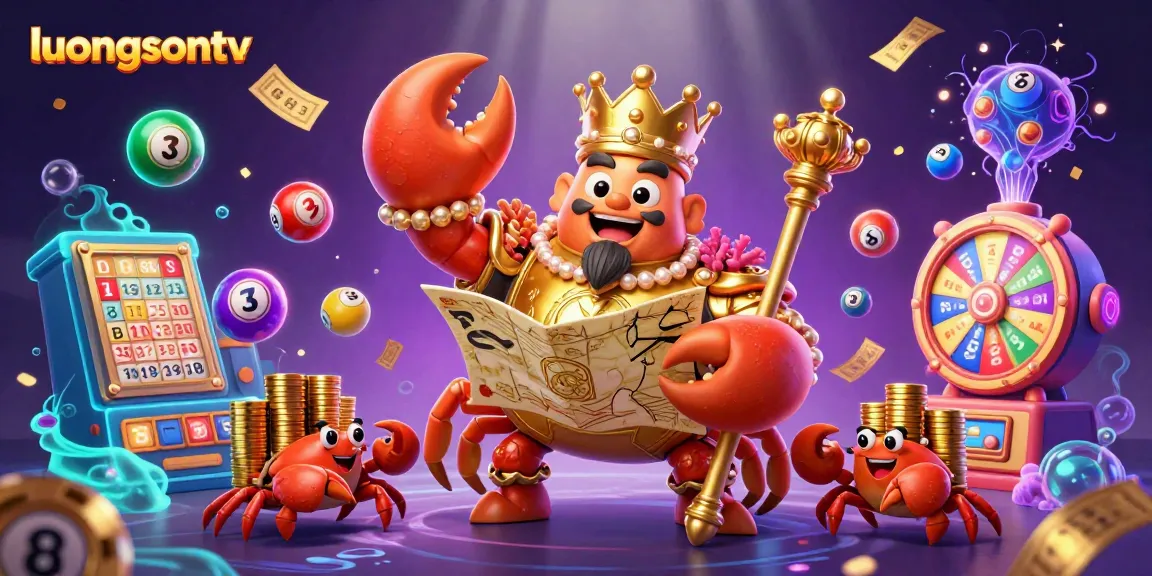 Experience the excitement at luongsontv with vibrant slots and lottery elements in a energetic casino illustration.