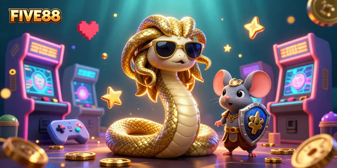Experience thrilling gameplay at FIVE88 with vibrant 3D characters and exciting casino elements.