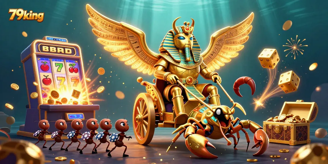 Experience thrilling action at 79king with a vibrant casino scene featuring slots and poker!