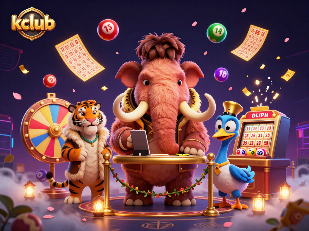 Experience thrilling moments at kclub with vibrant lottery scenes featuring unique characters and dynamic gaming elements.