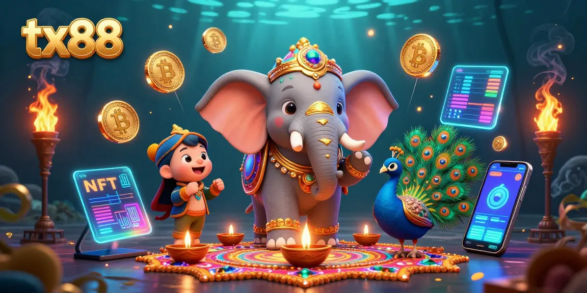 Experience thrilling tx88 gameplay with vibrant Diwali-themed elements and crypto gaming graphics.