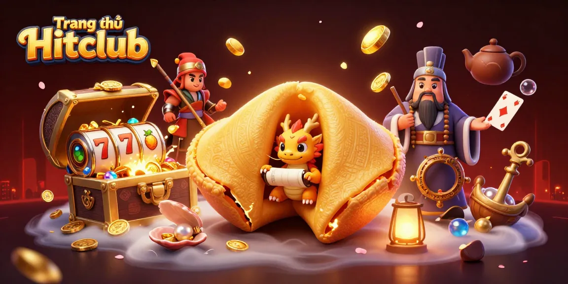 Experience big wins with Trang chủ Hitclub at a vibrant casino-themed illustration showcasing golden fortunes and lively game elements.