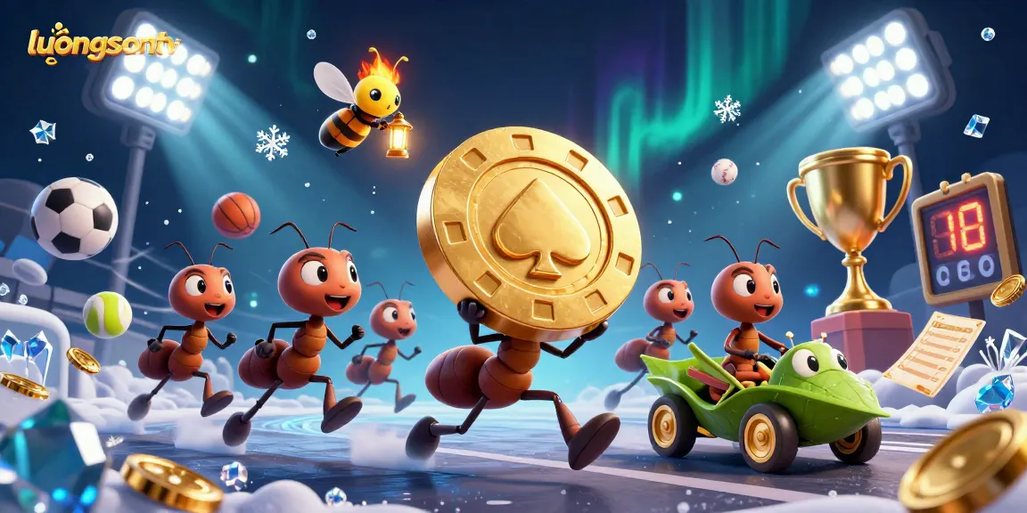 Experience thrilling sports action with Luongsontv's vibrant ant heist scene featuring golden casino elements.