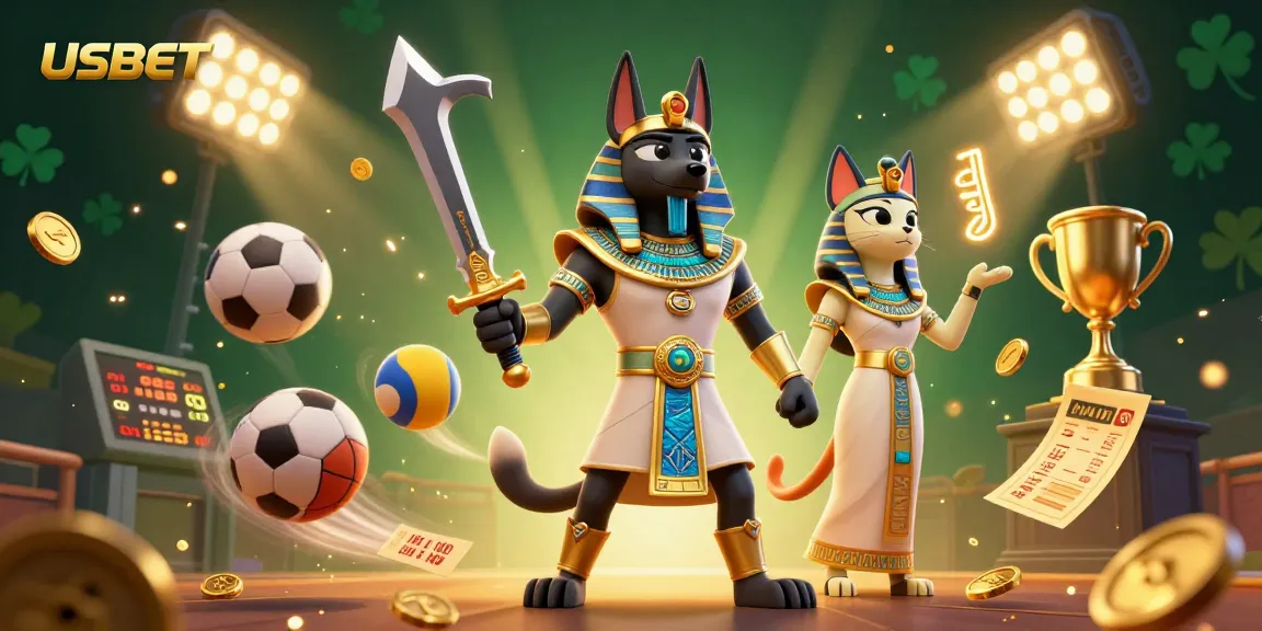 Experience thrilling sports action with USBET, featuring energetic characters and vibrant casino elements.